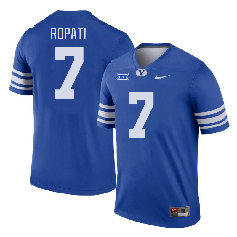 BYU Cougars #7 Hinckley Ropati Big 12 Conference College Football Jerseys Stitched Sale-Royal